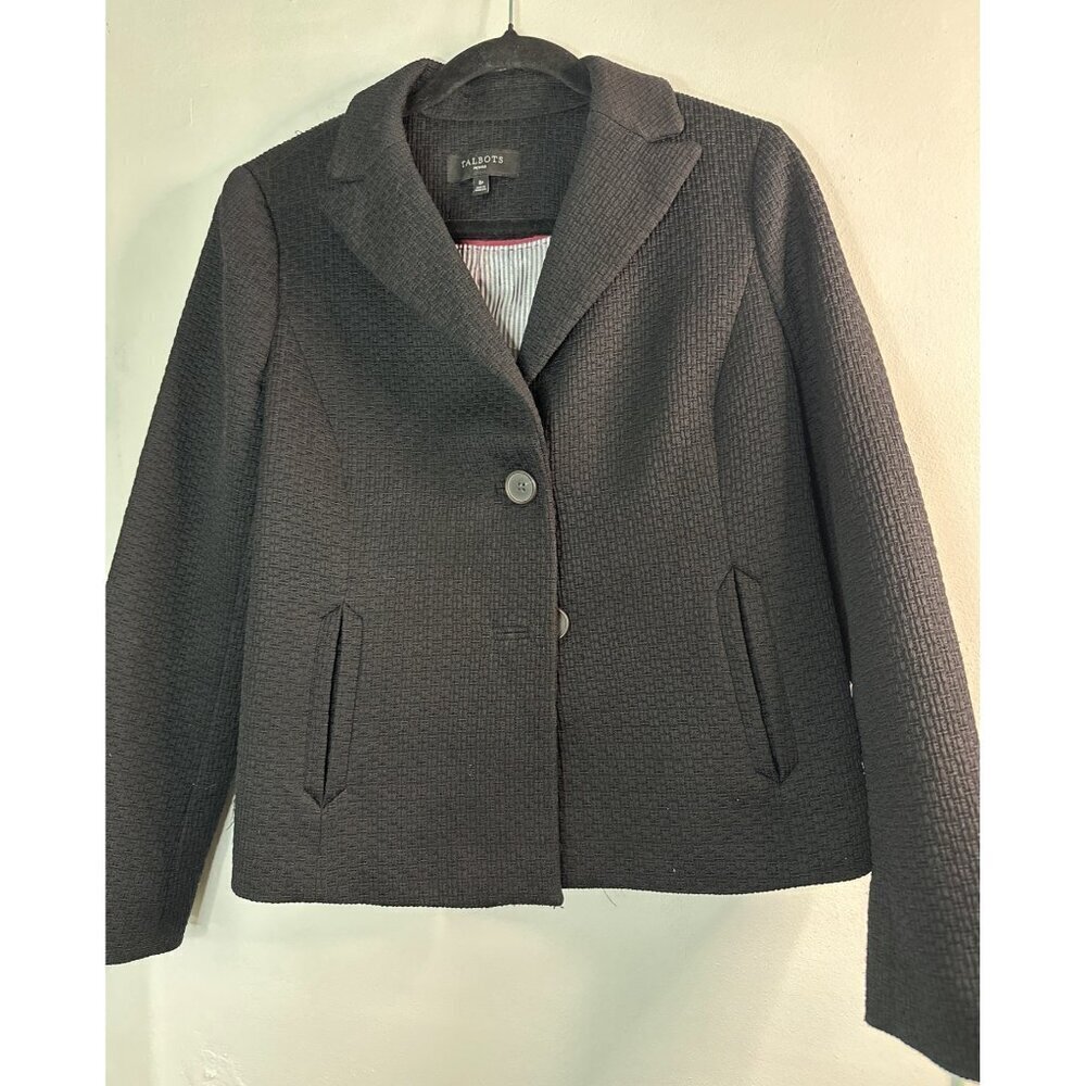 Talbots Blazer 8P Petite Black Classic Career Preppy Academia Officecore holiday